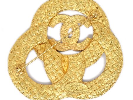 CHANEL 1994 Woven Brooch Pin Gold 52028 Fashion