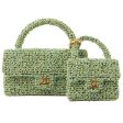 Chanel Around 1993 Made Tweed Classic Flap Top Handle Bag With Micro Bag Apple Green Online now