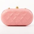 Chanel Around 1992 Made Cc Mark Stitch Metal Clasp Mini Chain Shoulder Bag Pink Supply