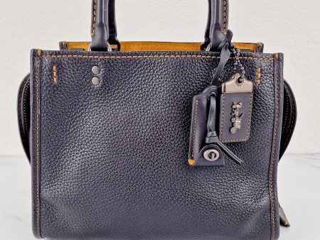 Coach 1941 Rogue 25 Bag in Black Pebble Leather with Honey Suede lining - Handbag Shoulder Bag - Coach 54536 Supply