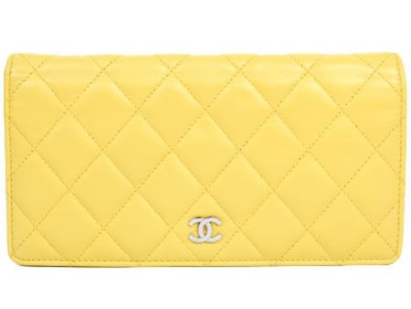 Chanel Timeless Classic Matrasse Long Wallet Yellow Lambskin A31509 Discount