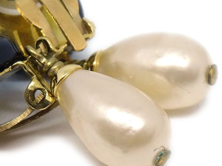 CHANEL 1994 Teardrop Pearl CC Dangle Earrings 01707 Online Hot Sale