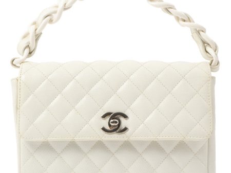 Chanel Around 1996 Made Pvc Turn-Lock Plastic Chain Handbag White Supply