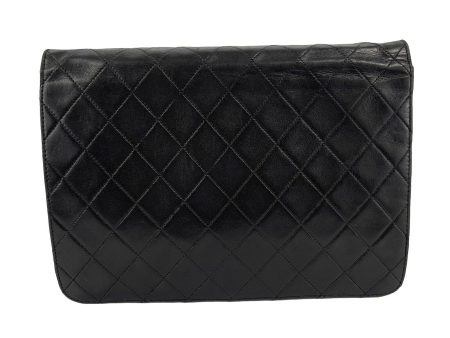 CHANEL - VTG CC Logo Old Medium Black Matelasse Quilted Shoulder Bag Cheap