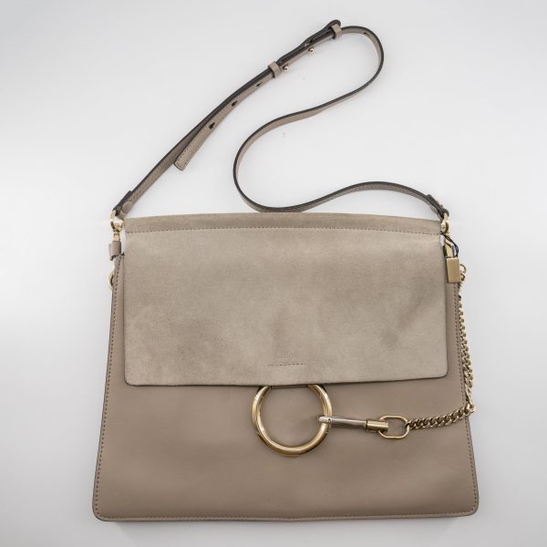 Chloe Faye Shoulder Bag Leather and Suede Medium Supply