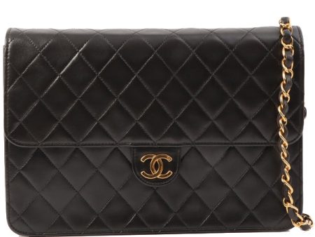 Chanel Around 1998 Made Cc Mark Plate Chain Bag Black For Cheap