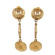 CHANEL  Vintage 1970s Faux Pearl Medallion CC    Clip-On Earrings Hot on Sale