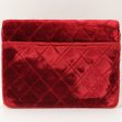 Chanel Around 1992 Made Velour Straight Flap Turn-Lock Mini Chain Bag Red Online Sale