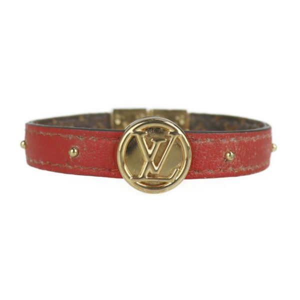 Louis Vuitton Brasserie LV Circle Reversible Bracelet M6268 Monogram Canvas Leather Brown Rouge Online Hot Sale