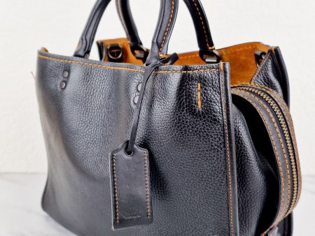 Coach 1941 Rogue 31 Bag in Black Pebble Leather with Honey Suede - Handbag - Coach 38124 Online Sale