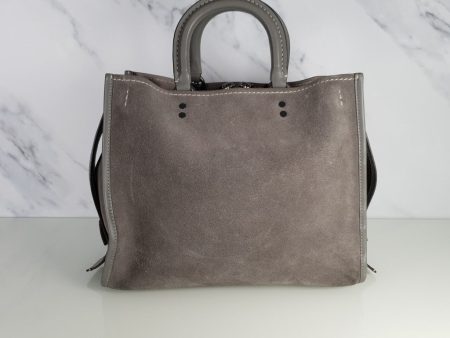 Coach 1941 Rogue 31 Grey Heather Suede Handbag Shoulder Bag Satchel 38220 Sale