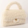 Chanel Around 1992 Made Fur Classic Flap Top Handle Bag Off White For Cheap