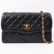 Chanel Around 1990 Made Edge Flap Turn-Lock Chain Bag With Pouch Black Online Hot Sale