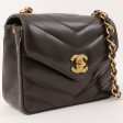 Chanel Around 1995 Made Chevron Stitch V Flap Turn-Lock Chain Bag Black Online