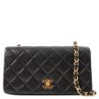 Chanel Around 1990 Made Full Flap Turn-Lock Chain Bag Mini Black Hot on Sale