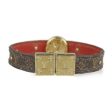 Louis Vuitton Brasserie LV Circle Reversible Bracelet M6268 Monogram Canvas Leather Brown Rouge Online Hot Sale