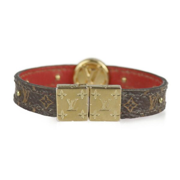 Louis Vuitton Brasserie LV Circle Reversible Bracelet M6268 Monogram Canvas Leather Brown Rouge Online Hot Sale