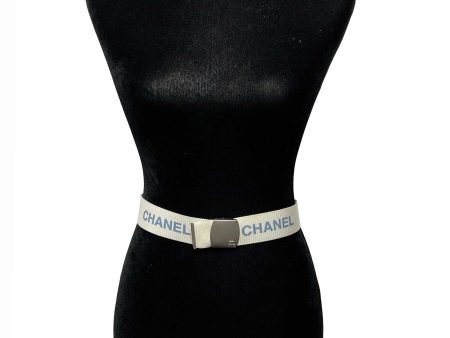 CHANEL - Vintage 99S 1999 Logo Adjustable Nylon Web - White - XS S - Belt Online Hot Sale