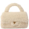 Chanel Around 1992 Made Fur Classic Flap Top Handle Bag Off White For Cheap