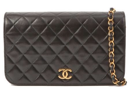 Chanel Around 1998 Made Full Flap Cc Mark Plate Chain Bag Black Online Hot Sale