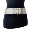 CHANEL - 08P Belt - Metallic Silver Diamond Perforated Logo Stamped - 80 32 For Sale