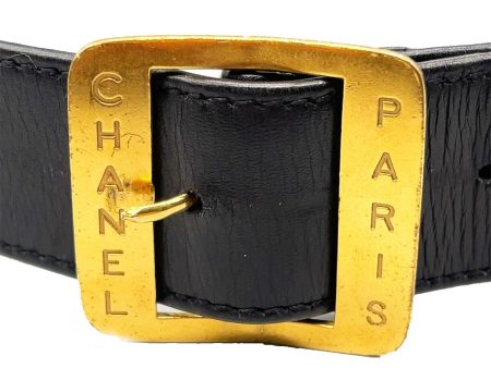 CHANEL - 03P Stamped  PARIS Leather - Black - 32 - Belt Cheap