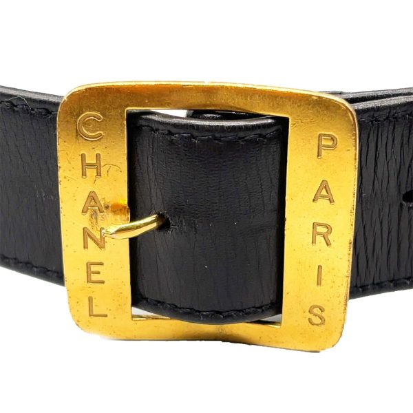 CHANEL - 03P Stamped  PARIS Leather - Black - 32 - Belt Cheap