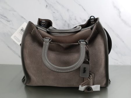 Coach 1941 Rogue 31 Grey Heather Suede Satchel Handbag Shoulder Hot on Sale