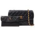 Chanel Around 1990 Made Edge Flap Turn-Lock Chain Bag With Pouch Black Online Hot Sale