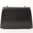 Chanel Around 1992 Made Design Flap Turn-Lock Chain Bag Black Discount