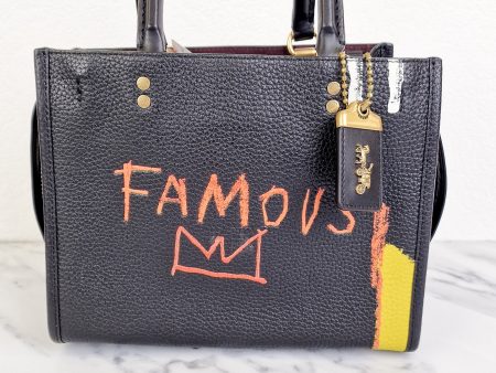 Coach x Jean-Michel Basquiat Famous Rogue 25 in Black Pebble Leather - Handbag Crossbody Shoulder Bag - Coach C0307 Sale