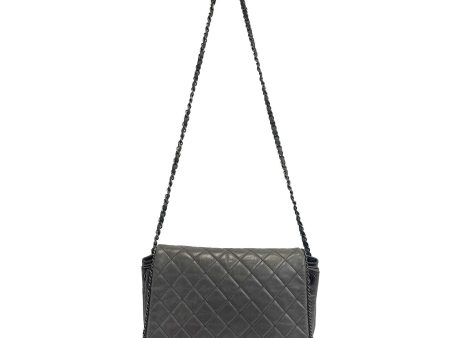 CHANEL - Calfskin Quilted Large CC Enchained Accordion - Gray Shoulder Bag For Discount