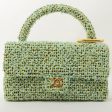 Chanel Around 1993 Made Tweed Classic Flap Top Handle Bag With Micro Bag Apple Green Online now