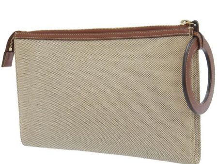 CHLOE  Canvas Corita Kent Clutch Bag Second Ivory Brown Ladies on Sale