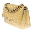 CHANEL Timeless Jumbo double flap shoulder bag in yellow patent leather, SHW Online Sale