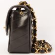 Chanel Around 1995 Made Chevron Stitch V Flap Turn-Lock Chain Bag Black Online