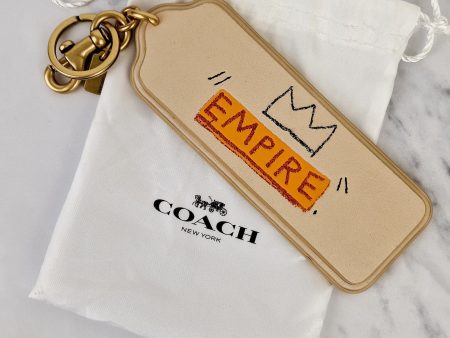 Coach x Jean-Michel Basquiat Empire Bag Charm in Ivory Smooth Leather Online now