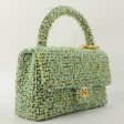 Chanel Around 1993 Made Tweed Classic Flap Top Handle Bag With Micro Bag Apple Green Online now