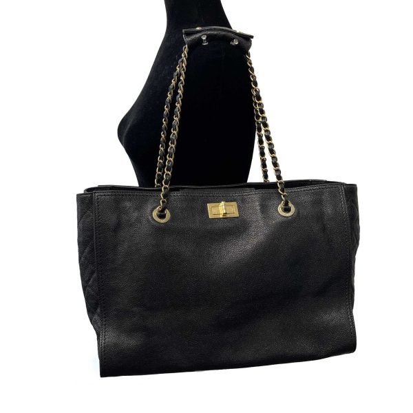 CHANEL - Caviar Large Edy Reissue Black Tote   Shoulder Bag For Sale