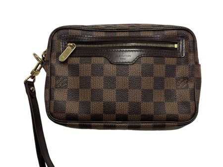 Wristlet Designer By Louis Vuitton DAMIER EBENE POUCHETTE Size: Large For Sale