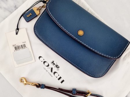 Coach 1941 Clutch Wallet Wristlet in Dark Denim Blue Smooth Leather - Coach 58818 For Discount