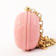 Chanel Around 1992 Made Cc Mark Stitch Metal Clasp Mini Chain Shoulder Bag Pink Supply