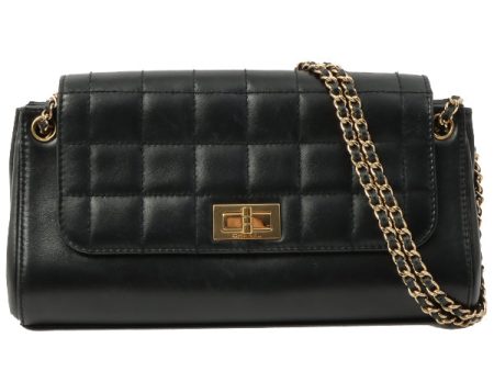 Chanel 2002 Made Choco Bar 2.55 Chain Bag Black on Sale