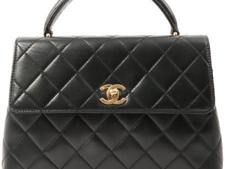 Chanel 1996 Matelasse Plate Hand Bag Black Sale