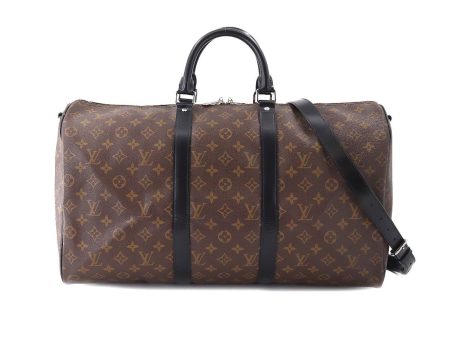 Louis Vuitton Monogram Macassar Keepall Bandouliere 50 2way Boston Shoulder Bag Brown Black For Sale