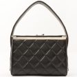 Chanel 1997 Made Logo Plate Box Hand Bag Black For Cheap