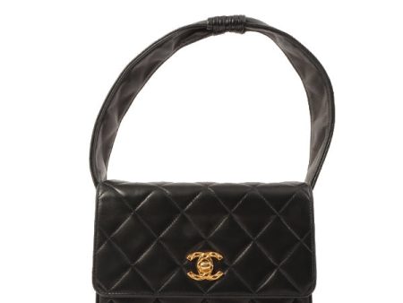 Chanel Around 1997 Made Turn-Lock Top Handle Bag Black Supply