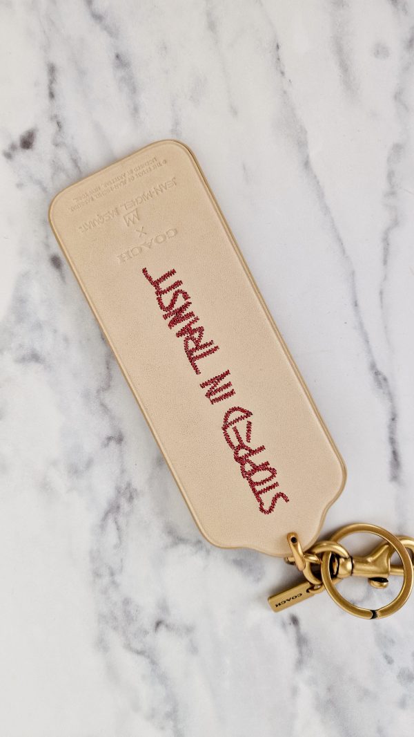 Coach x Jean-Michel Basquiat Empire Bag Charm in Ivory Smooth Leather Online now