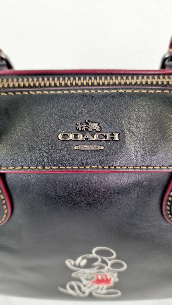 Disney x Coach Mini Bennett in Black Smooth Leather with Mickey Mouse - Handbag coach F59371 Online Sale