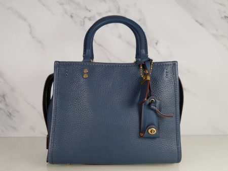 Coach 1941 Rogue 25 in Dark Denim Blue - Shoulder Bag Handbag in Navy Pebble Leather Online now